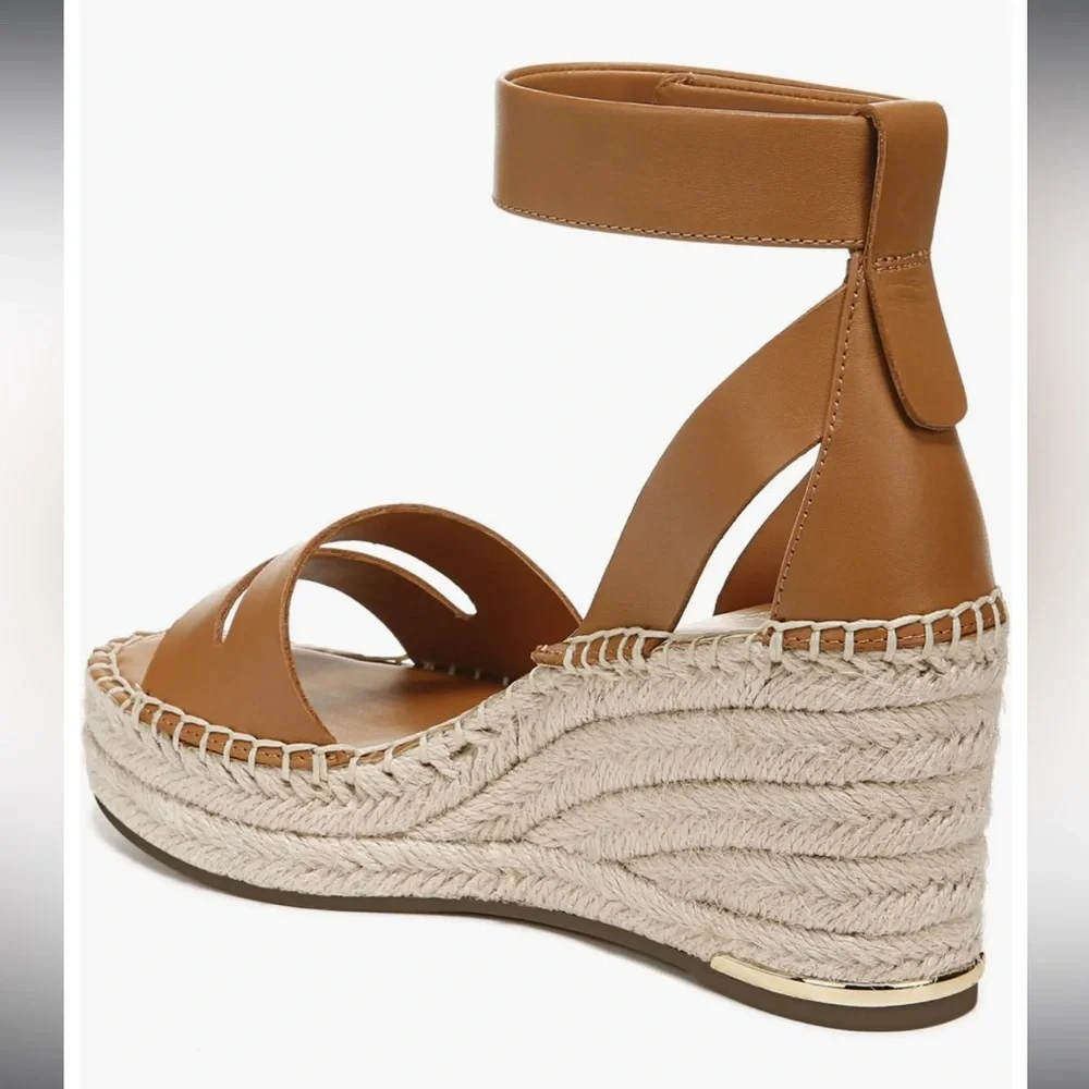 121. Franco Sarto Callia Wedge sandal size 11 cuoio cognac braided espadrilles
